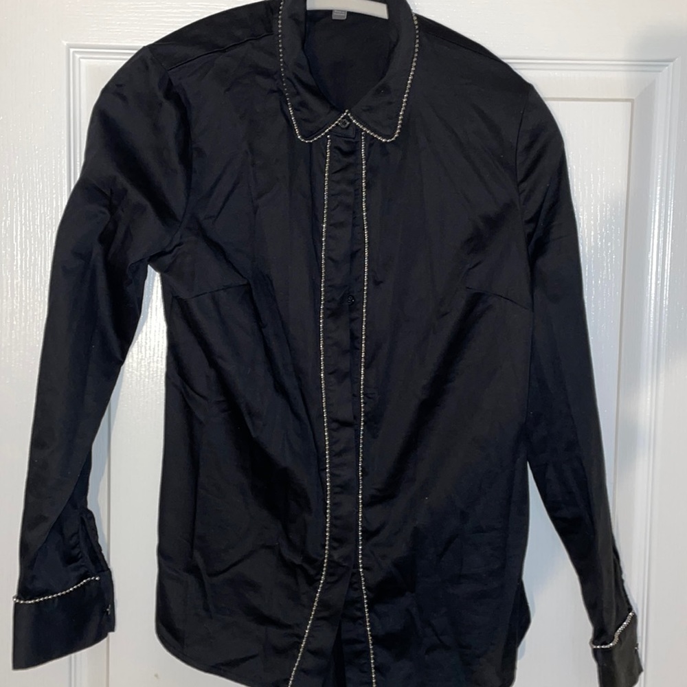 The limited beaded business casual button up